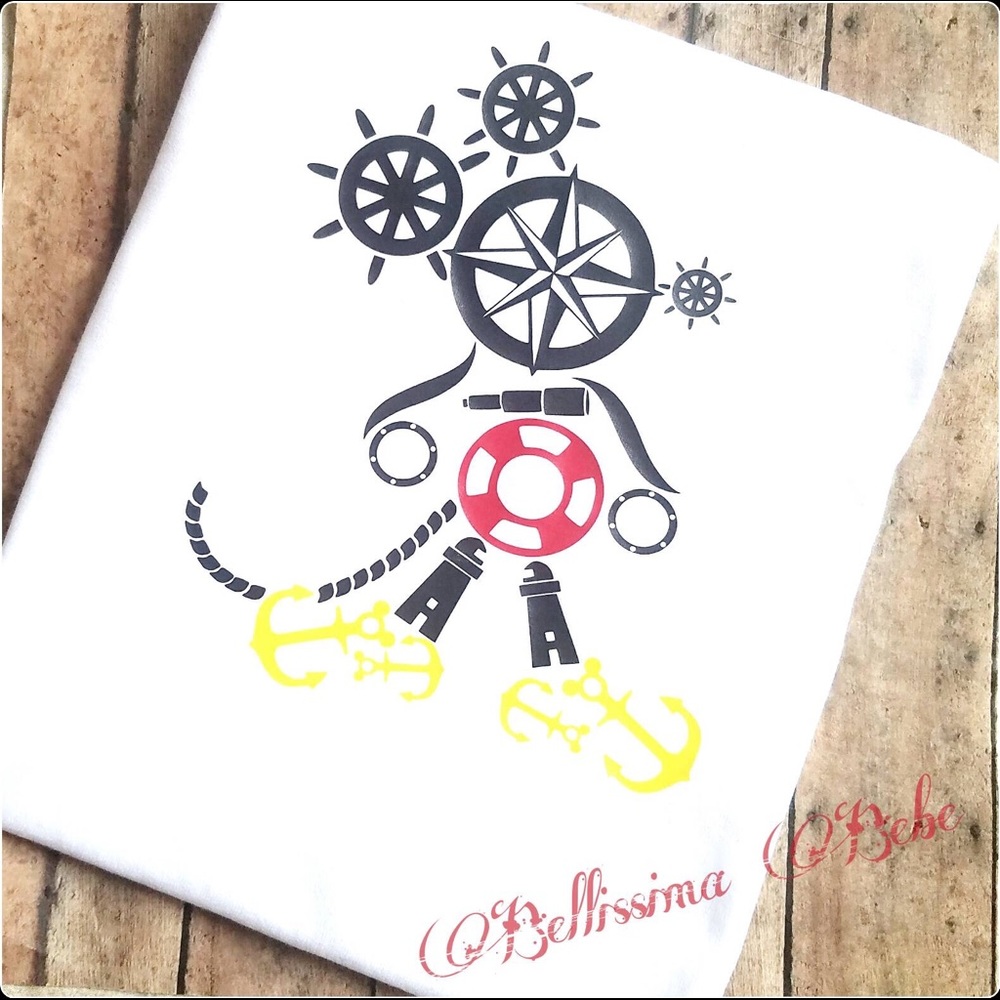 Youth XS Nautical Mickey Mouse tee NEW